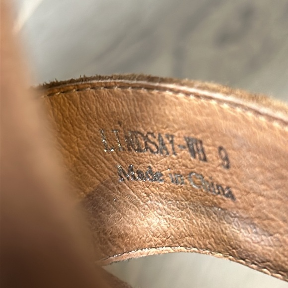 Jeffrey Campbell Lindsay Open Toe Brown Suede Striped Heels Size 9 - Picture 11 of 13